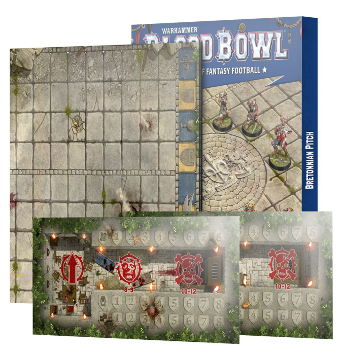 Warhammer - Blood Bowl: Bretonnian Pitch: Double-Sided Pitch and Dugouts